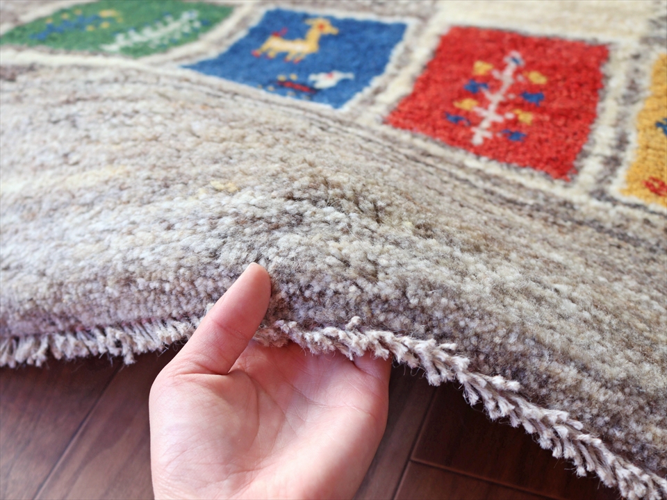 値下げしました】イラン製ギャッベ Hand knotted Carpet - ラグ ...