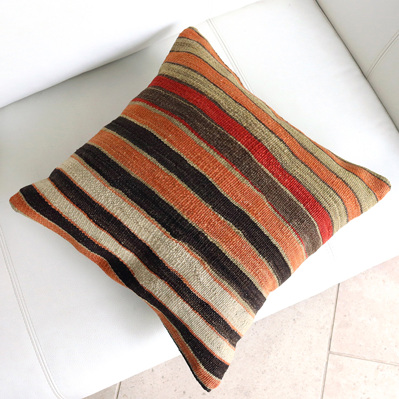 オールドキリム クッションカバー 40cm Old Kilim Cushion アース