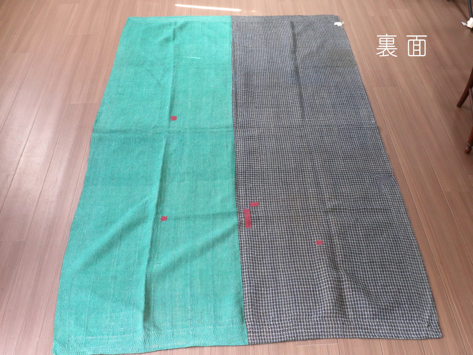 カンタ刺繍 ヴィンテージカンタ インド231×146cm ストライプ カンタ刺繍 ヴィンテージカンタ インド231×146cm ストライプ