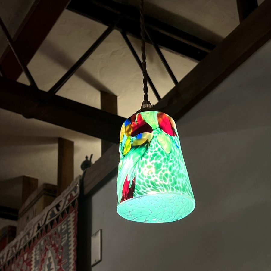 ベネチアン ガラスシェード Venetian Glass Shade Monet Green モネ グリーン / ガラタバザール