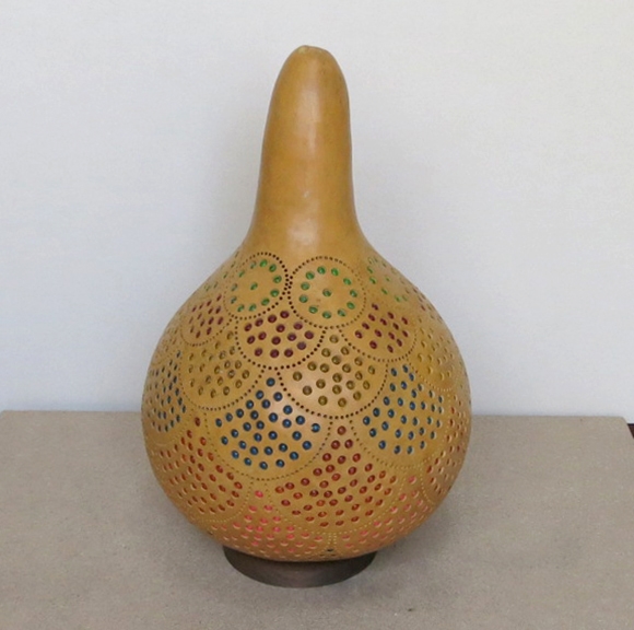 ひょうたんランプ/Turkish Gourd lamp, 天井照明 エスニック照明 ・素材を活かした天然色 トルコ/ボドルム産 手作り 一点もの/E17電球25W付属  / 店舗照明・エスニック・BOHO・輸入照明 / ガラタバザール