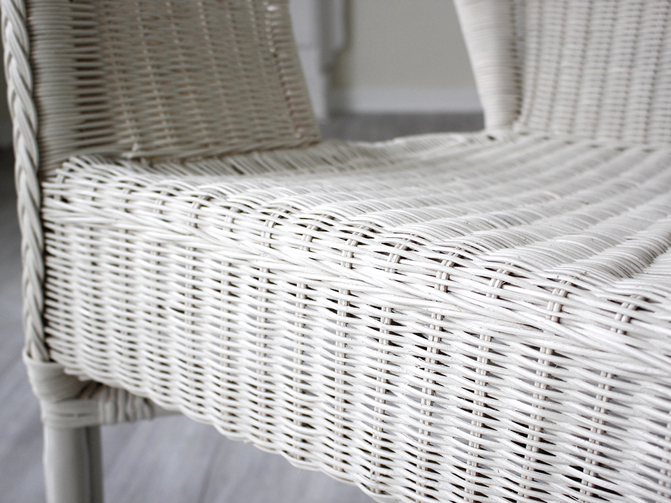ラタンチェア・ホワイト・パーソナルチェア・一人掛け椅子・W58×Ｈ80×D60cm rattan chair white